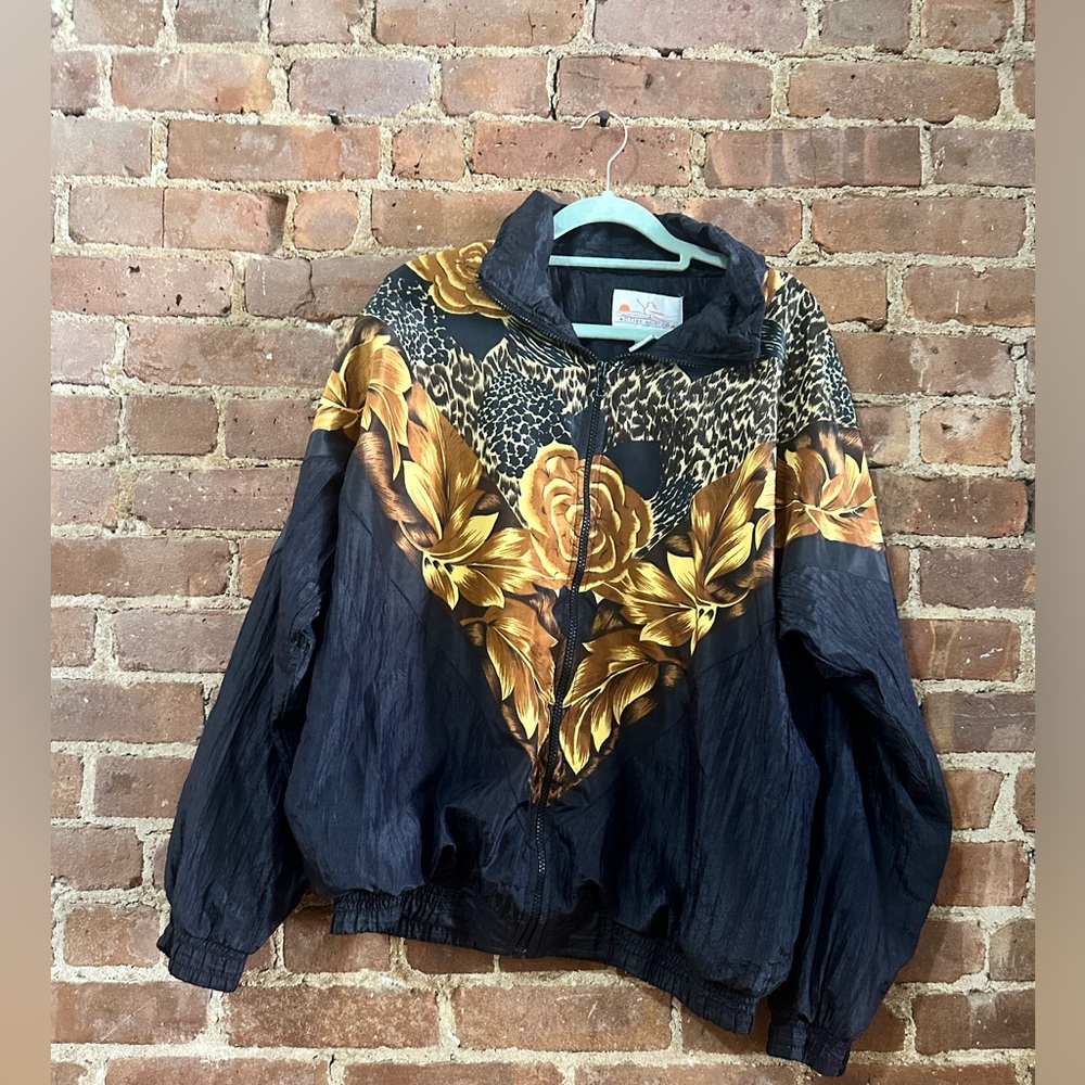 Vintage Active Horizon Windbreaker - Floral Cheetah Print